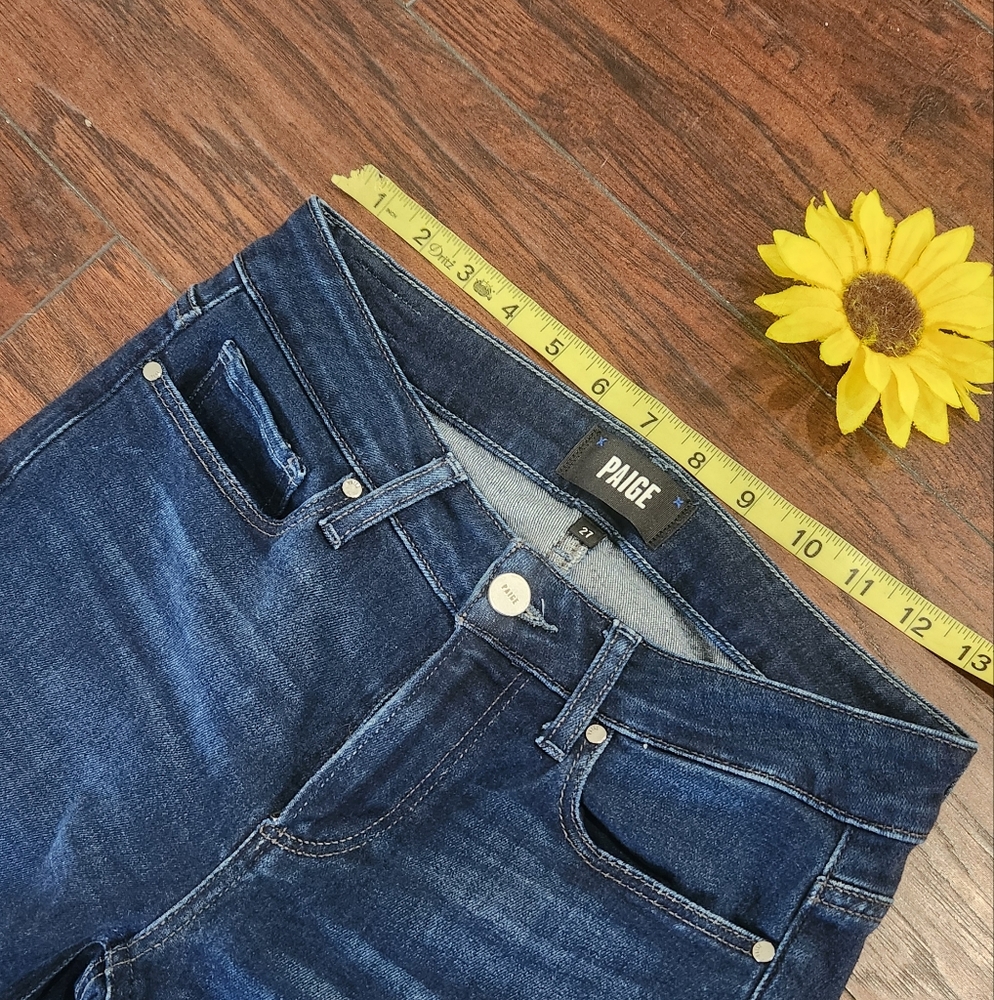 PAIGE SKYLINE SKINNY Women's Dark Blue Skinny Jeans 🩵 - Picture 6 of 11